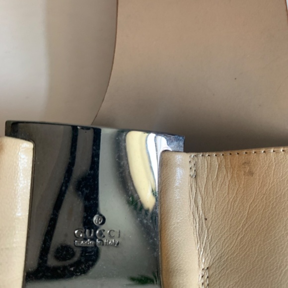 Gucci leather slides cream tan beige size 7 - Picture 4 of 5